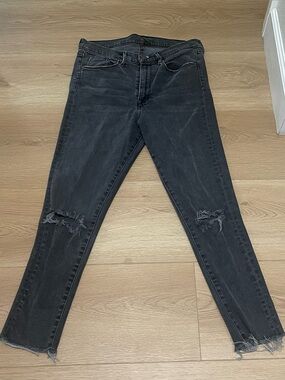 BDG Black Cropped Twig High Rise Distressed Skinny Jeans